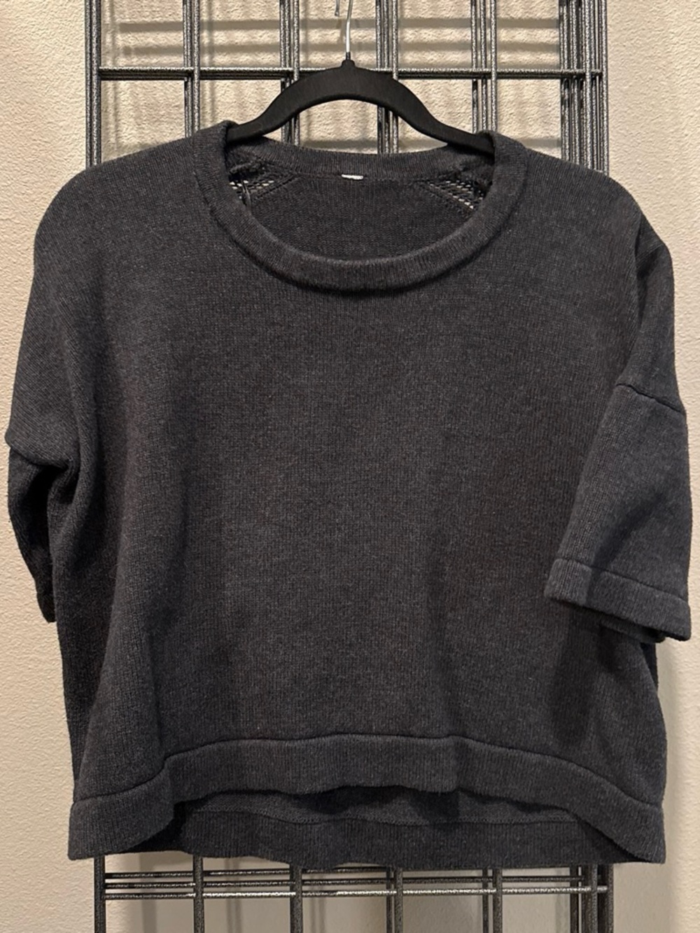 lululemon athletica Charcoal Short-Sleeve Crew Sweater